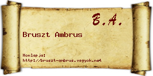 Bruszt Ambrus névjegykártya